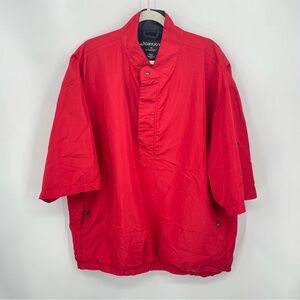 FootJoy DryJoys 1/2 Zip Rain Jacket Mens XL Red Short Sleeve Mock Neck